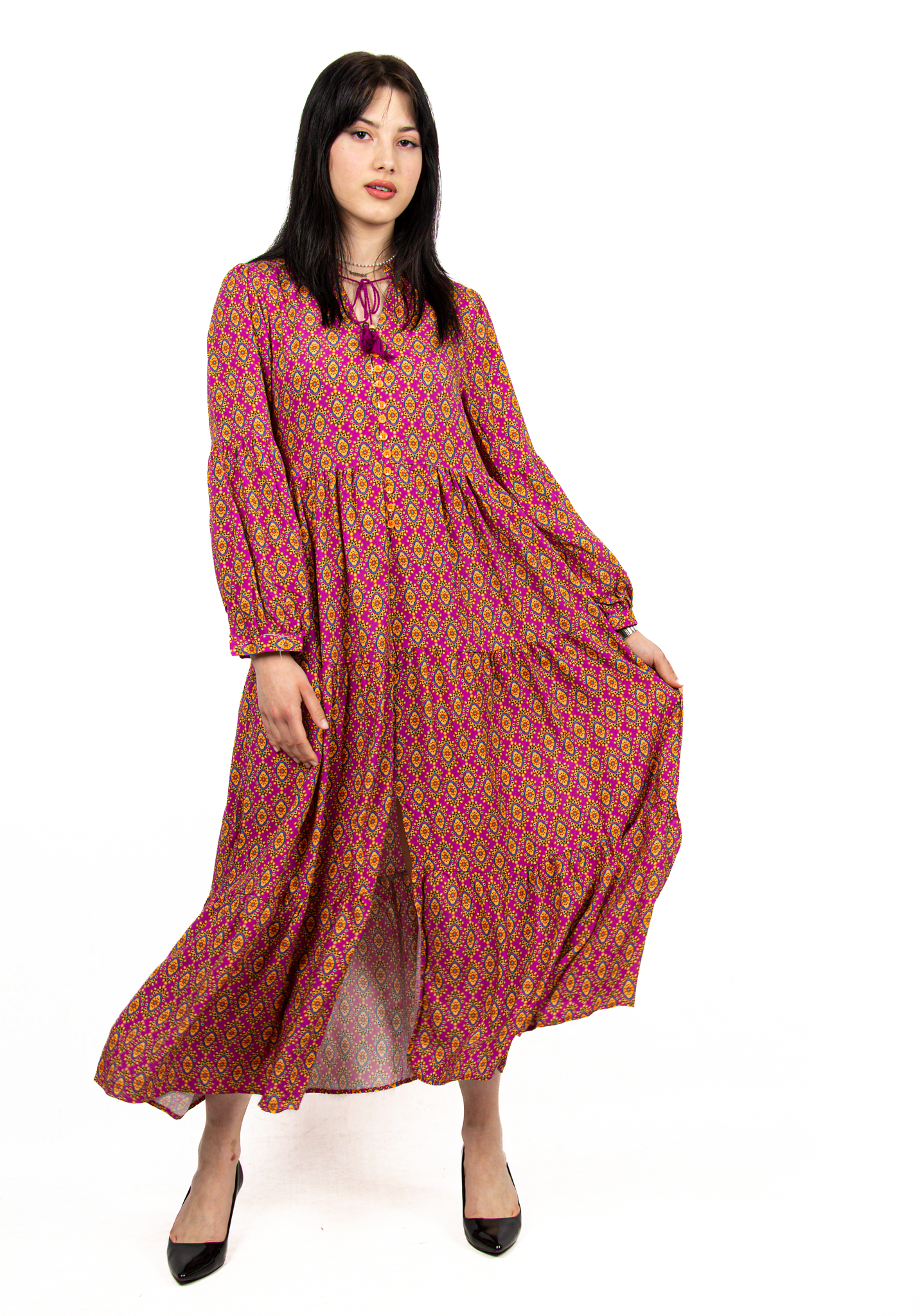 Φόρεμα Ethnic Magenta – EllenBoutique