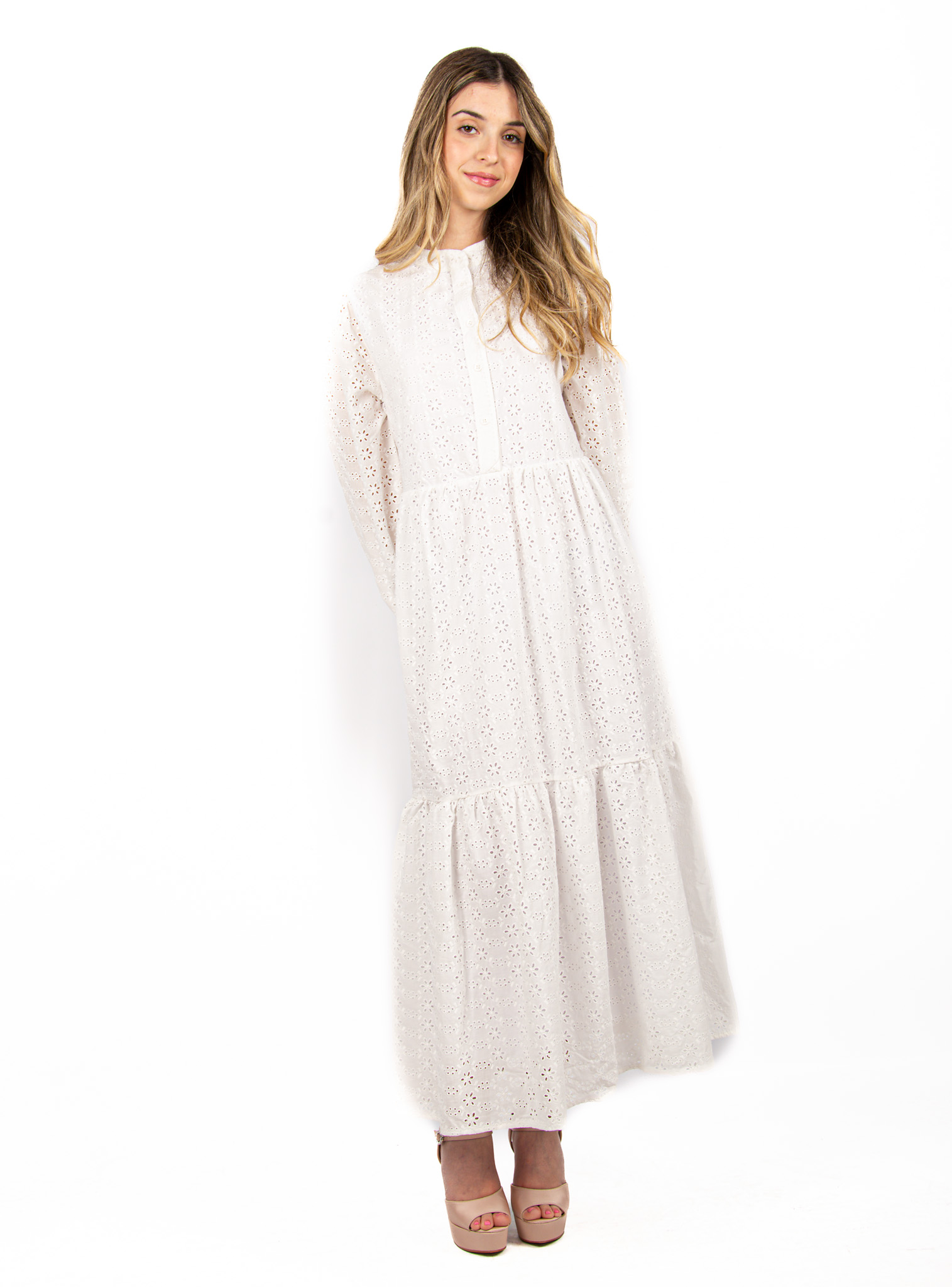 Φόρεμα Κυπούρ Δαντέλα Λευκό – EllenBoutique