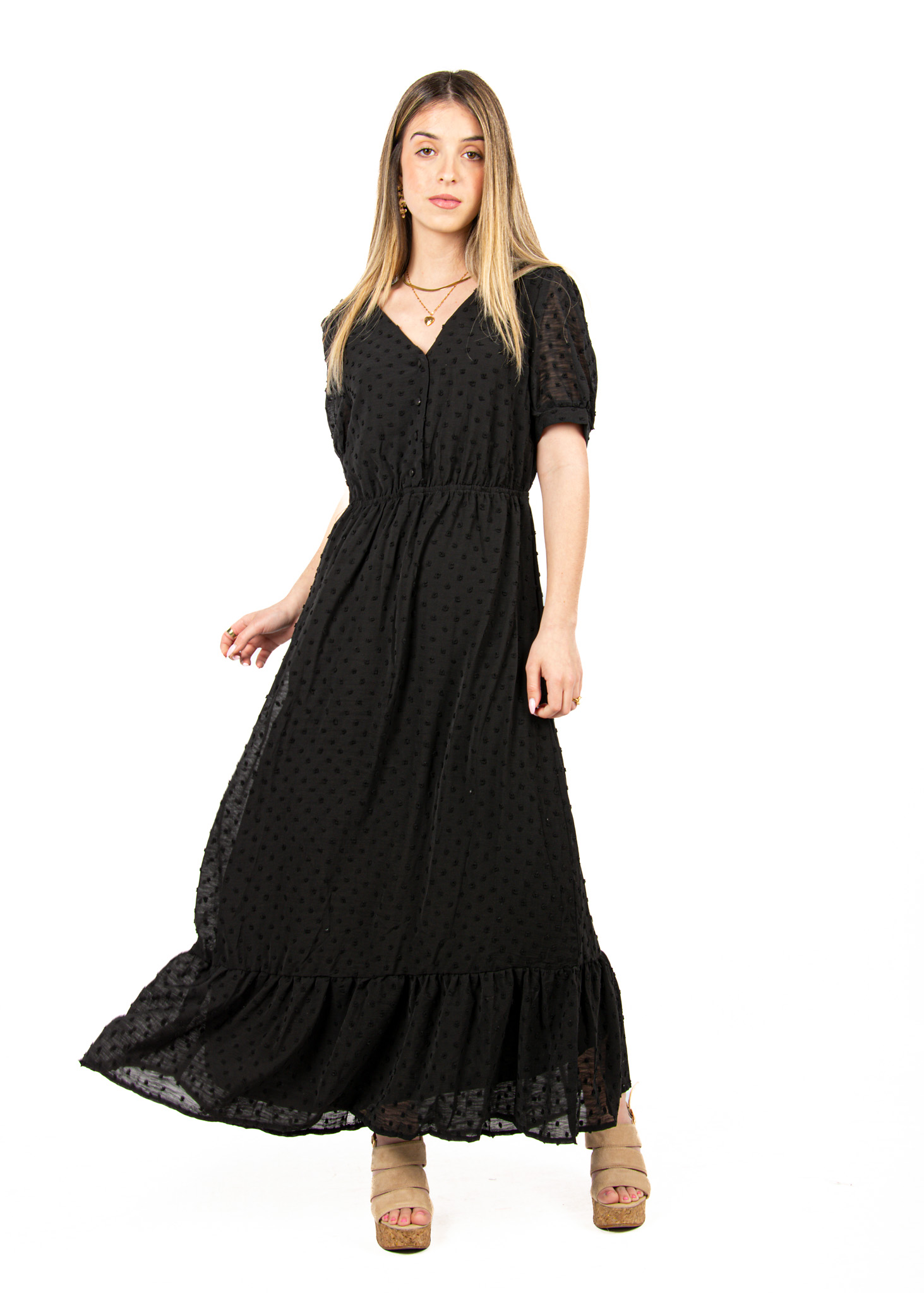 Φόρεμα Vintage Ανάγλυφο Μαύρο | EllenBoutique