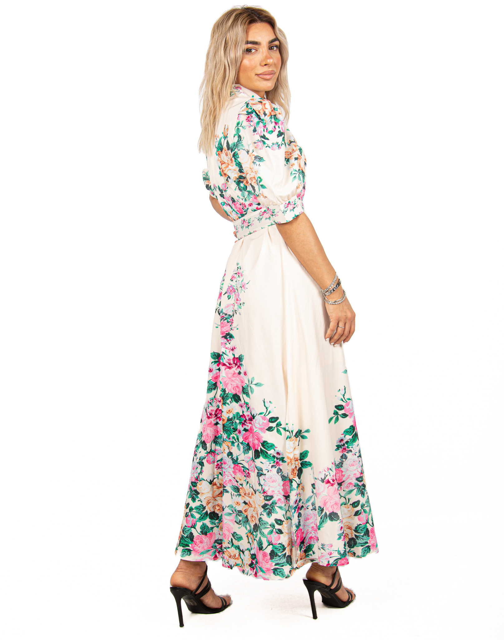 Φόρεμα Σεμιζιέ Σατέν Floral – EllenBoutique