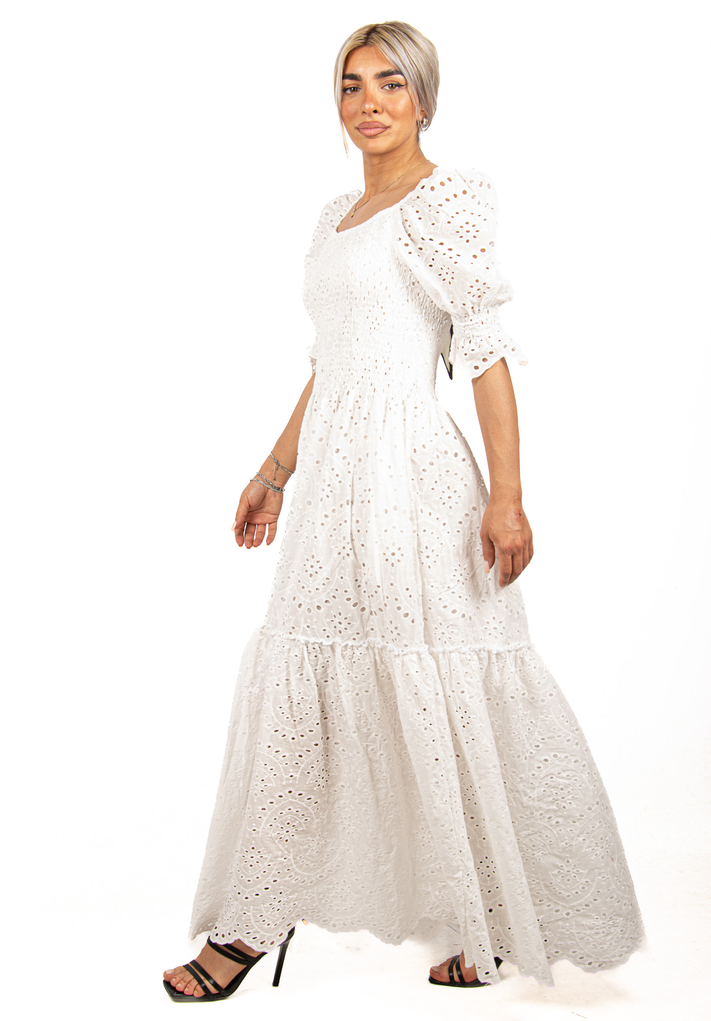Φόρεμα Κυπούρ Δαντέλα Λευκό | EllenBoutique