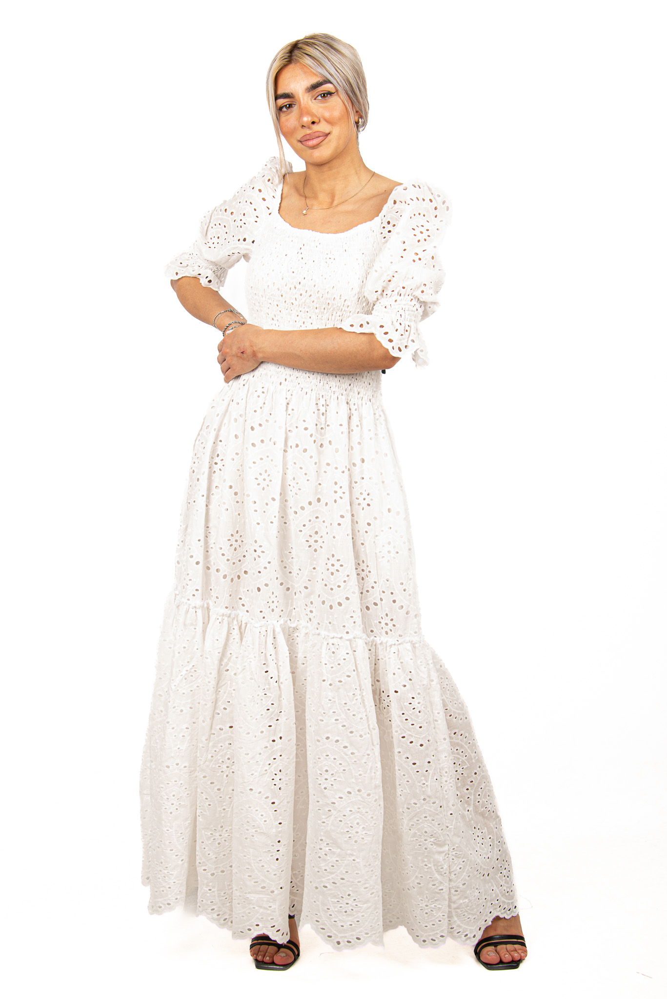 Φόρεμα Κυπούρ Δαντέλα Λευκό | EllenBoutique