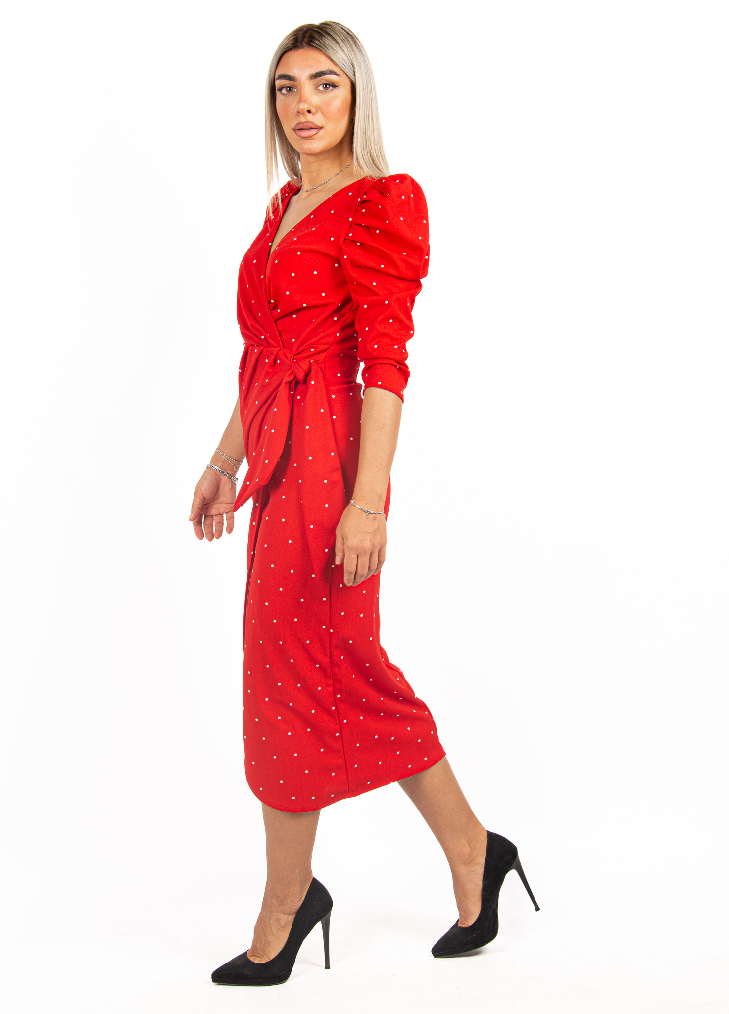Φόρεμα Pin-Up Πουά Κόκκινο | EllenBoutique