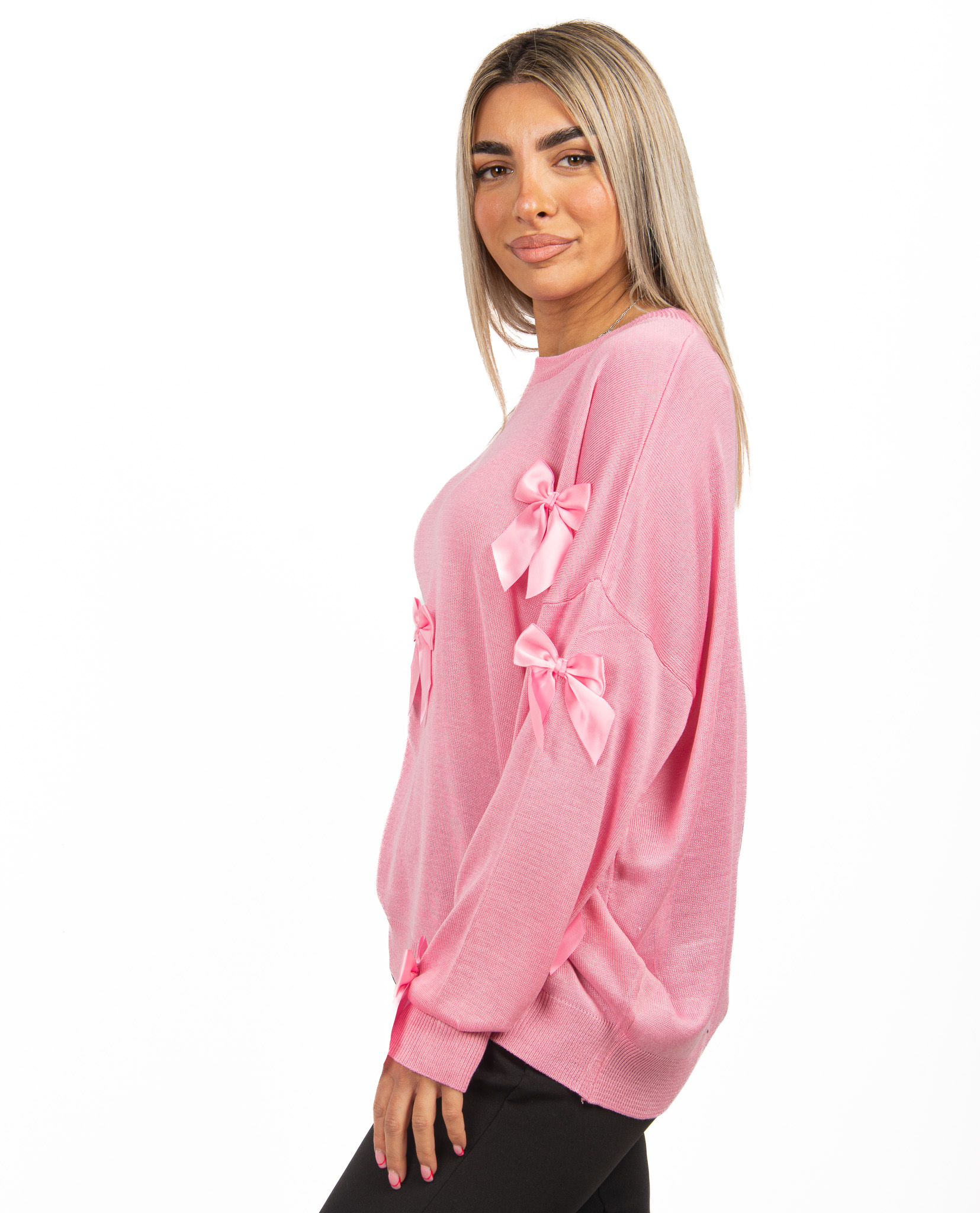 Μπλούζα με Φιόγκους Ροζ | EllenBoutique